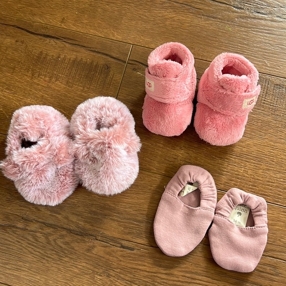 UGG Other - Bundle of Baby Girl Booties Ugg, Kate Quinn, Carters- Pink Mauve, 0-6 months